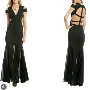 BCBGMaxAzria Black Backless Gown